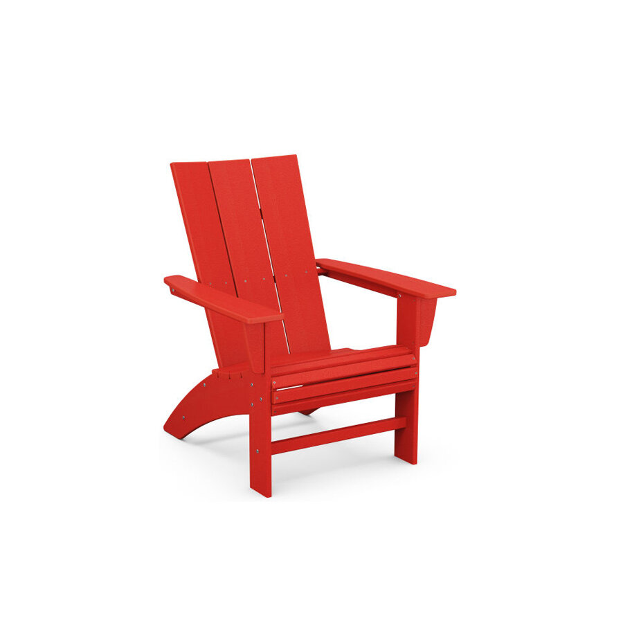 Modern Curveback Adirondack Chair Sunset Red Product Image